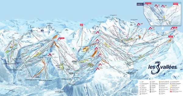 The Three Valleys Ski Resort Piste Map