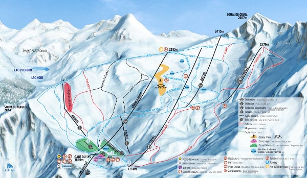 Cauterets Ski Resort Piste Map