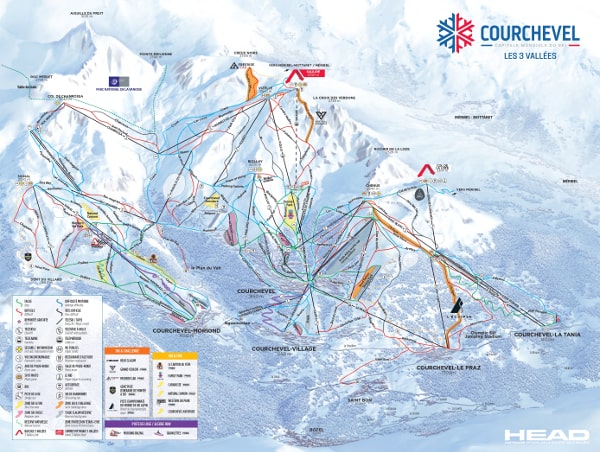 Courchevel Valley Ski Resort Piste Map