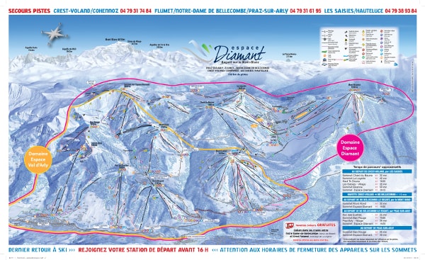 Espace Diamant Ski Resort Piste Map