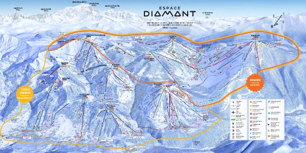 Espace Diamant Ski Resort Piste Ski Map