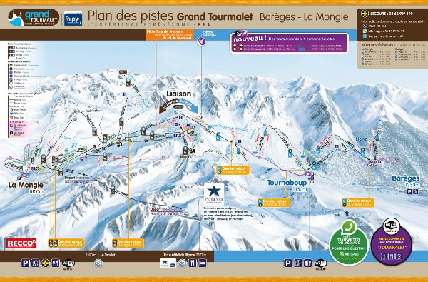 Domaine Tourmalet Ski Resort Piste Map