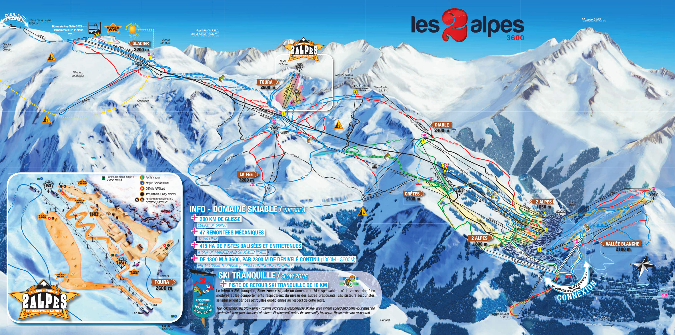 Les Deux Alpes Piste Map Free downloadable piste maps.
