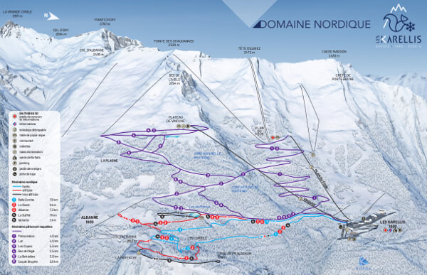 Les Karellis Nordic Ski Trail Map