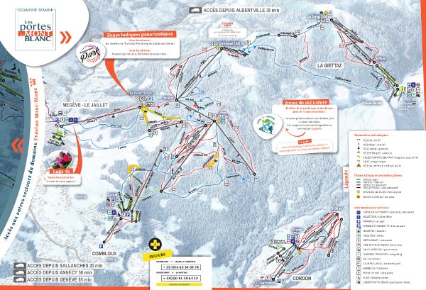 Les Portes du Mont Blanc Piste Map