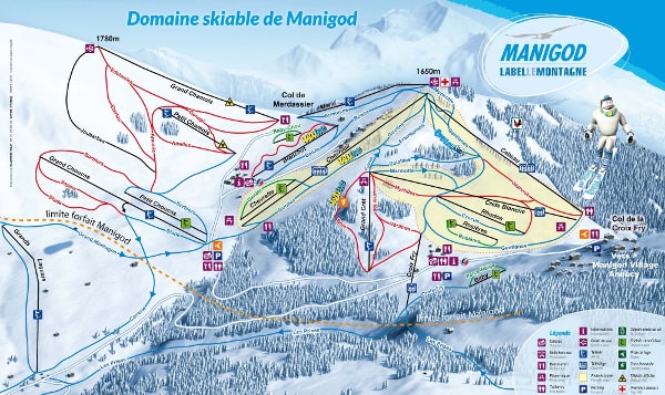 Manigod Ski Resort Piste Map