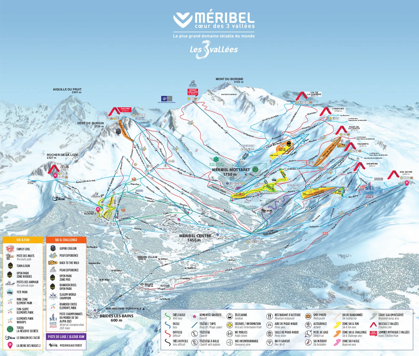 Three Valleys Piste Map 2020 Meribel Ski Resort Piste Maps