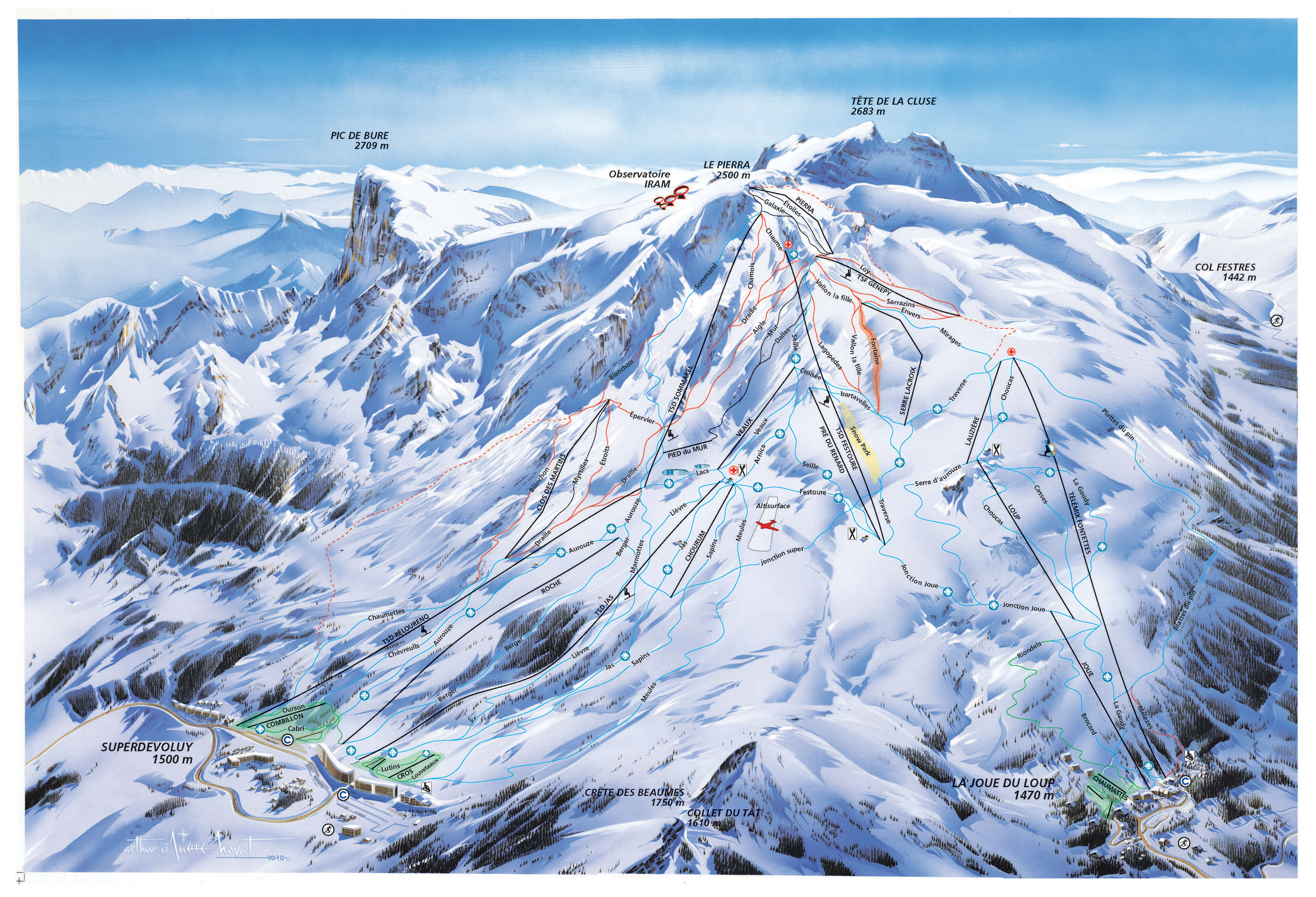 Super Devoluy Piste Map Free downloadable piste maps.