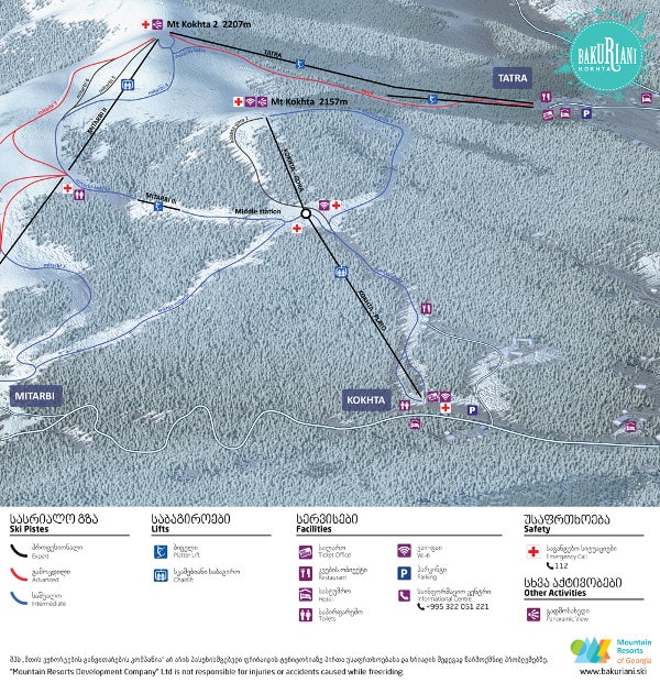 Bakuriani Kokhta Ski Resort Piste Map