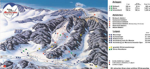 Menzenschwand Ski Resort Piste Map