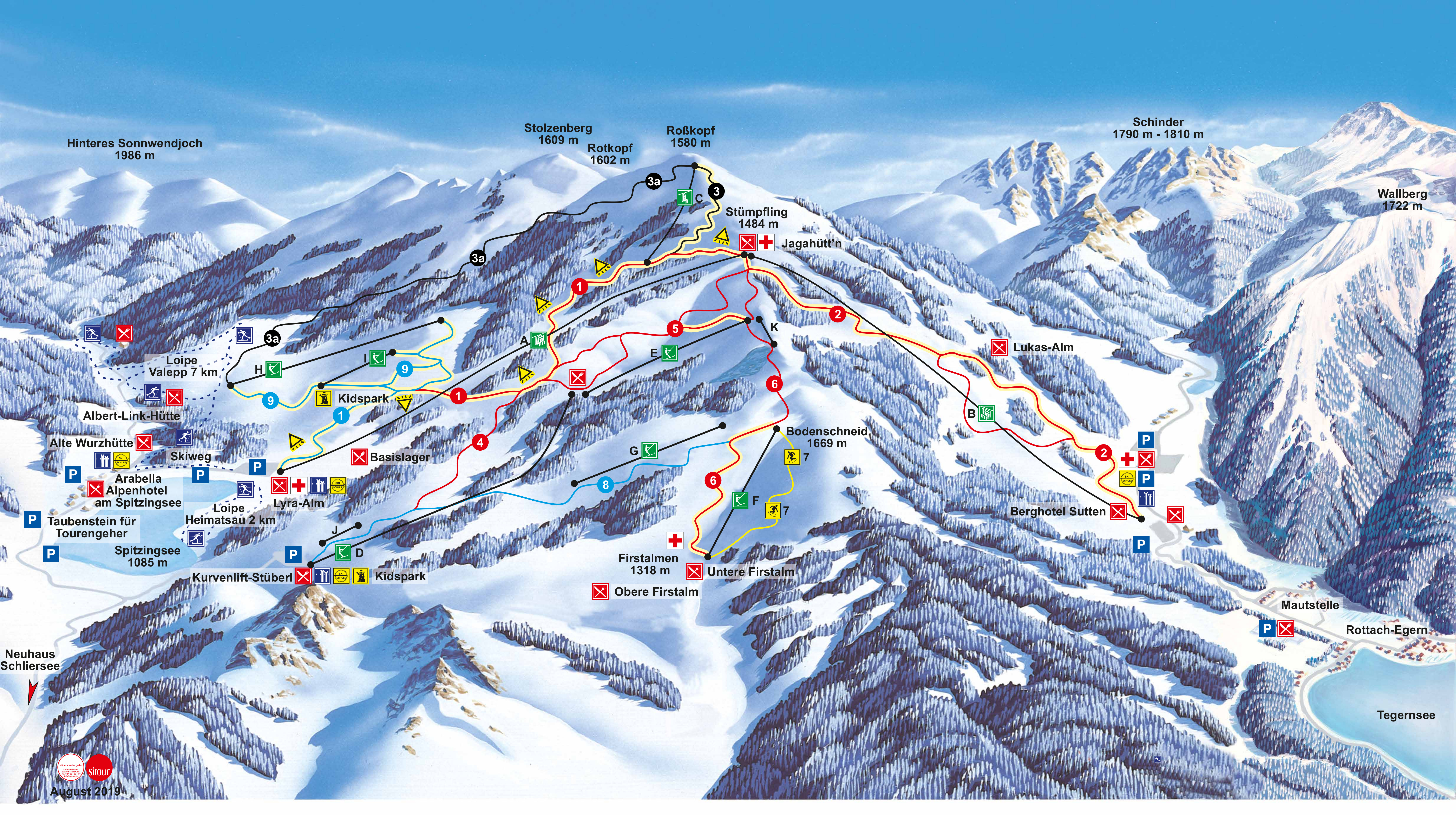 Spitzingsee Tegernsee, Germany Piste Map. Downloadable piste maps