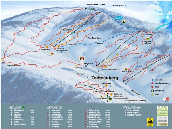 Todtnauberg Ski Resort Piste Map