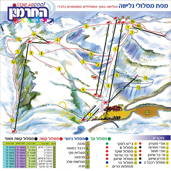 Mount Hermon Piste Map