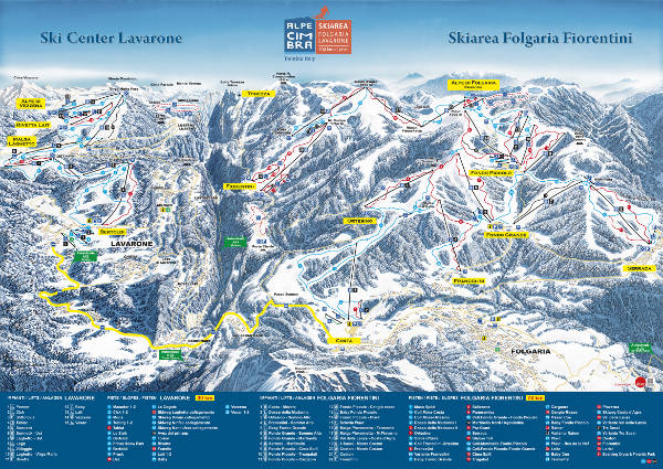 Alpe Cimbra Piste Map