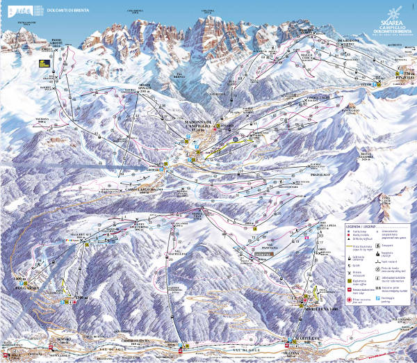 Campiglio Dolomiti Di Brenta Piste Map