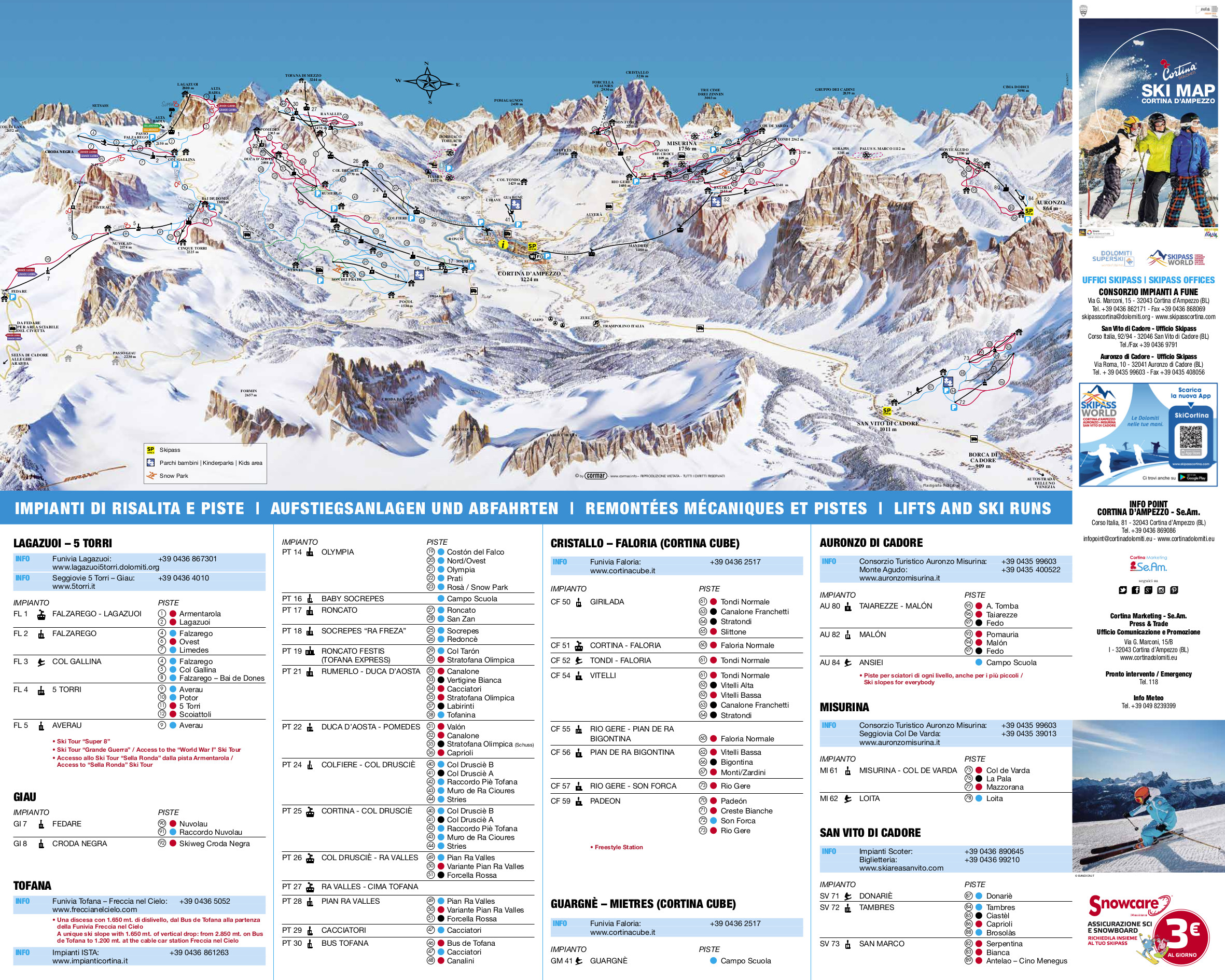 Cortina D'Ampezzo Piste Map