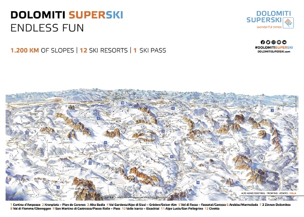 Dolomiti Superski Ski Lift Map