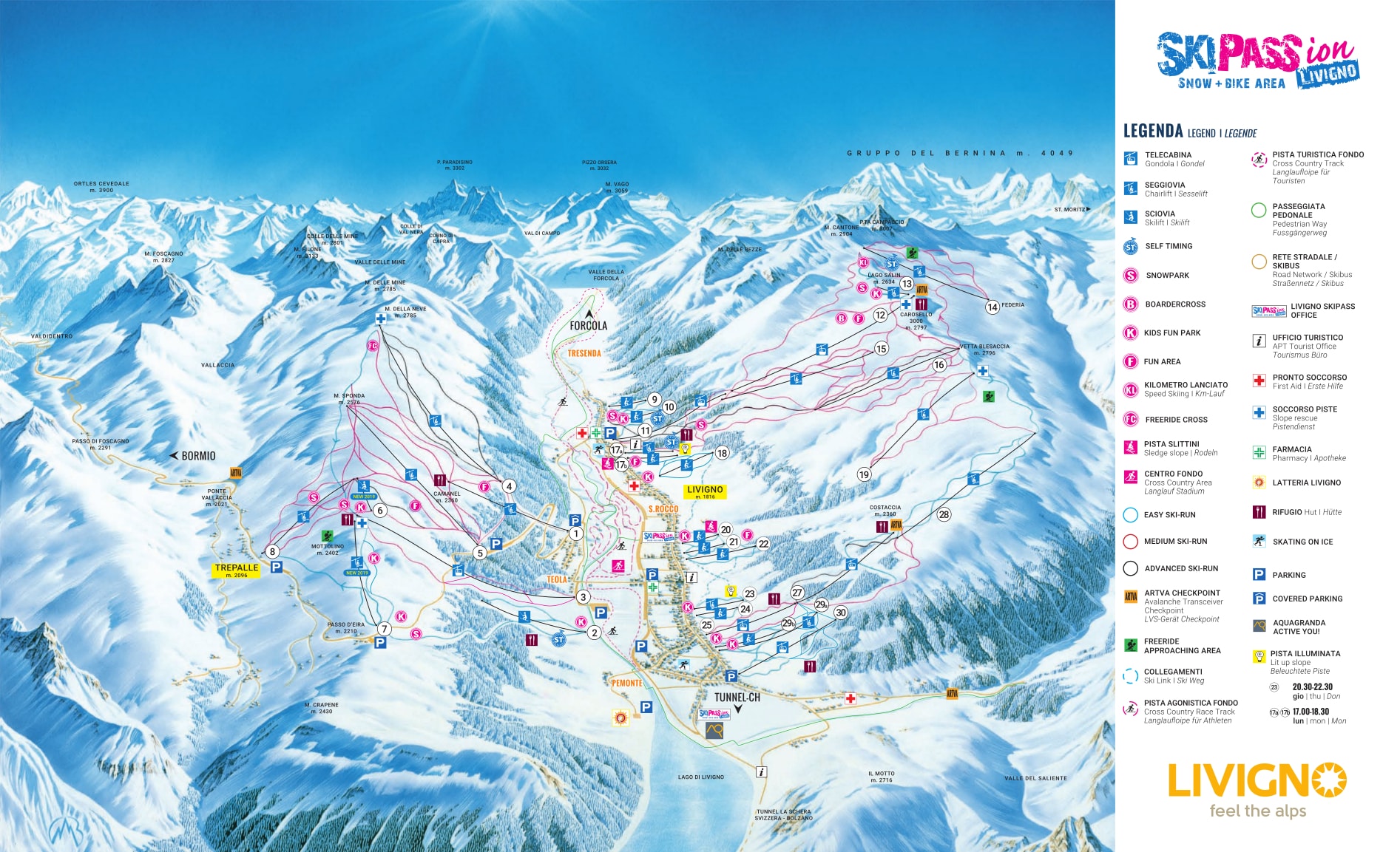 Livigno Piste Map – Free downloadable piste maps.