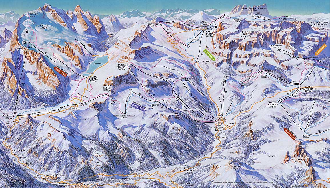 Marmolada Piste Map