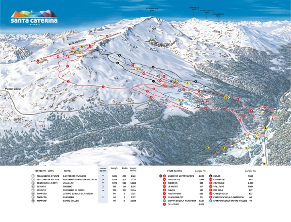 Santa Caterina Ski Resort Piste Ski Map