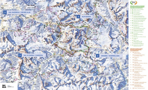 Sella Ronda Piste Map Sella Ronda Piste Map
