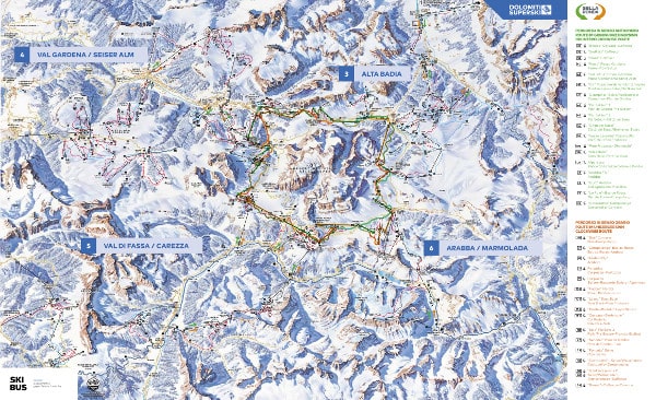Sella Ronda Piste Ski Map Sella Ronda Piste Map
