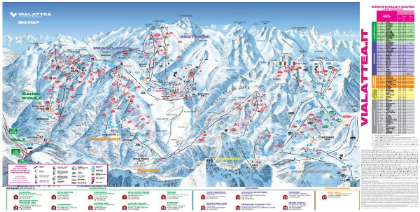 Sestriere Ski Resort Piste Map