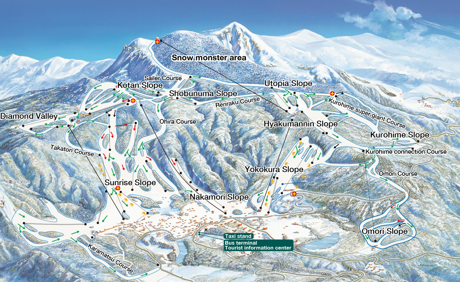Zao Piste Map Free downloadable piste maps.