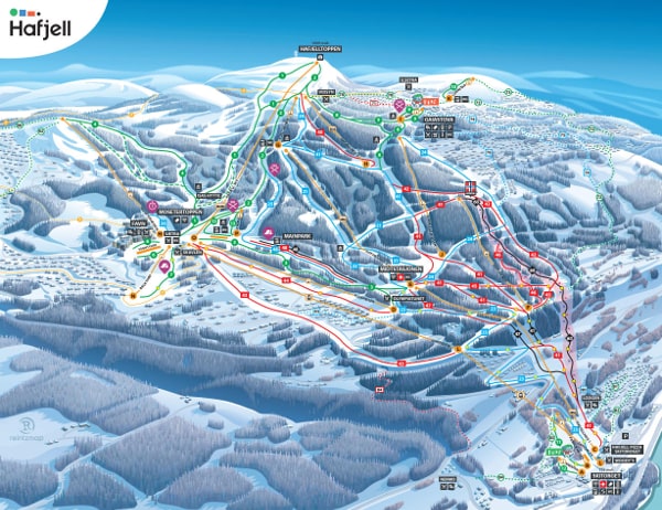 Hafjell Ski Resort Piste Ski Map