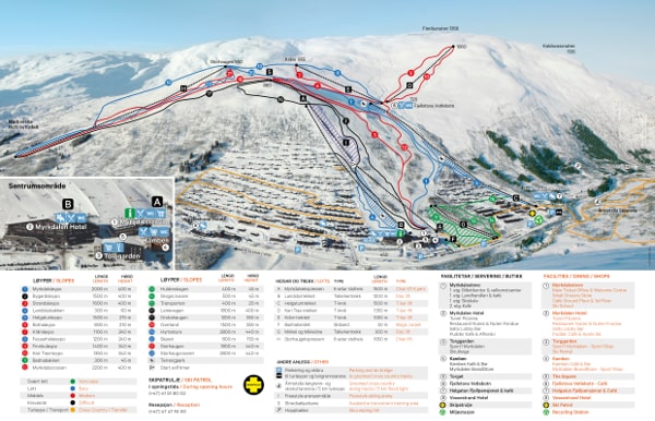 Myrkdalen Ski Resort Piste Map