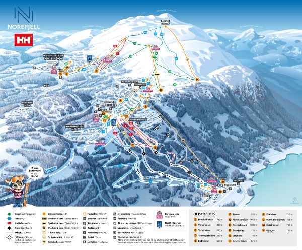 Norefjell Ski Resort Piste Ski Map