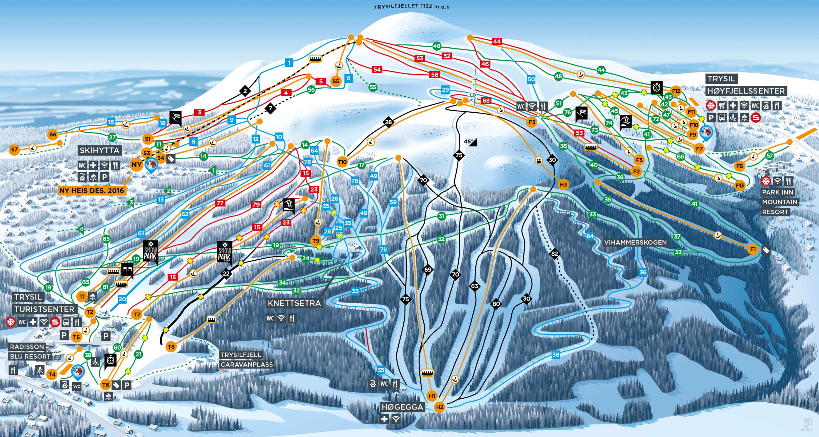 Trysil Piste Map – Free downloadable piste maps.