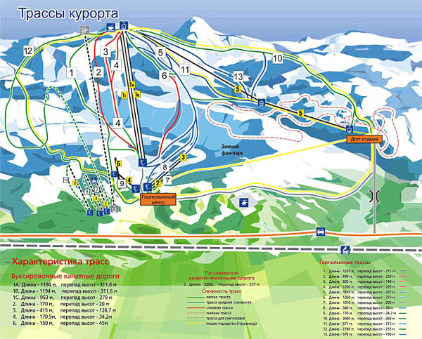 Abzakovo Ski Resort Piste Map