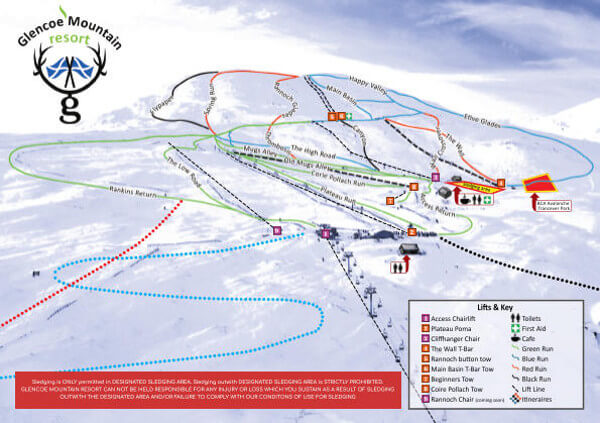 Glencoe Ski Resort Piste Map