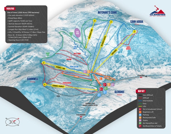 Glenshee Ski Resort Piste Map