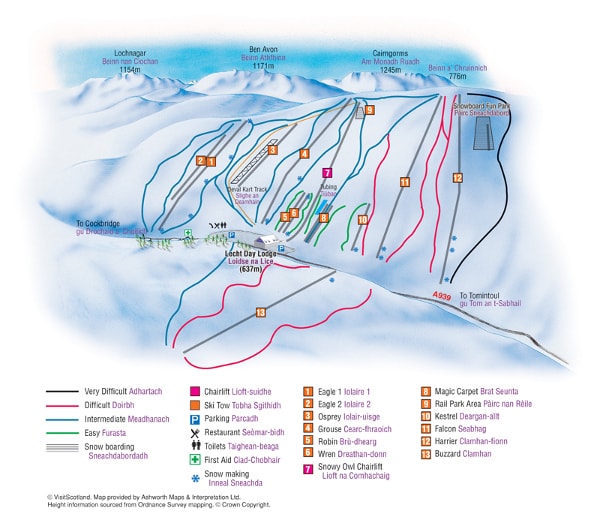 The Lecht Ski Resort Piste Map