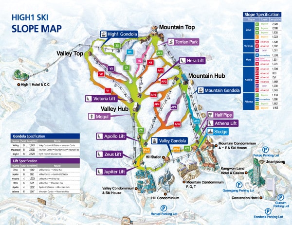 High 1 Piste Map