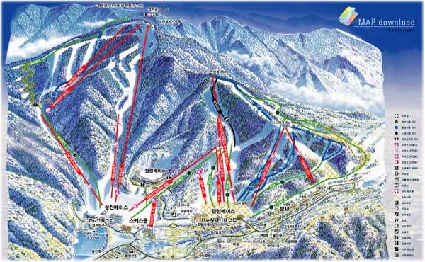 Muju Deukyusan Piste Map