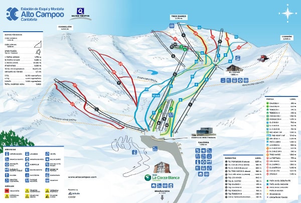 Alto Campoo Ski Resort Piste Map