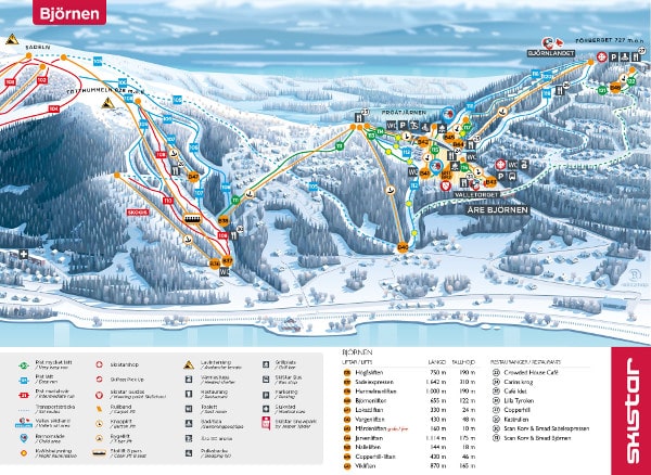 Bjornen Piste Map