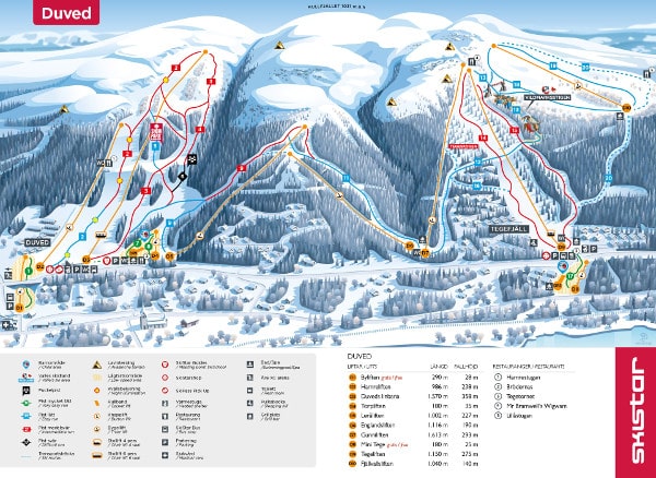Duved Piste Ski Map