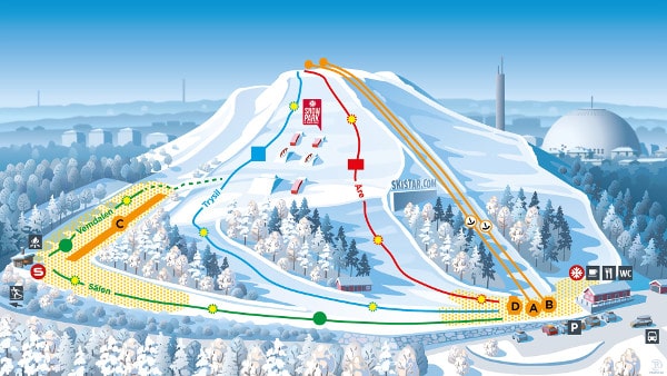 Hammarbybacken Piste Ski Map