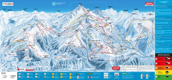 4 Vallees Ski Resort Piste Map
