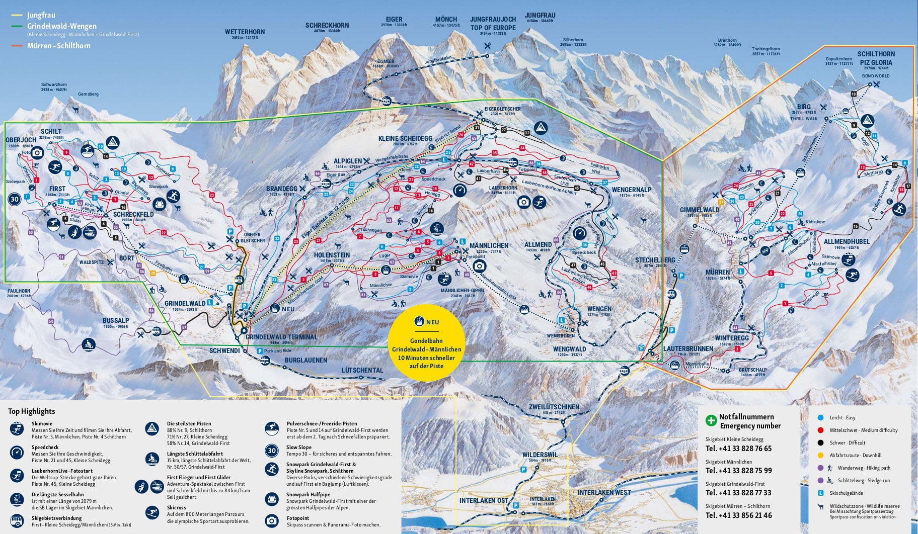 Jungfrau Piste And Ski Trail Maps