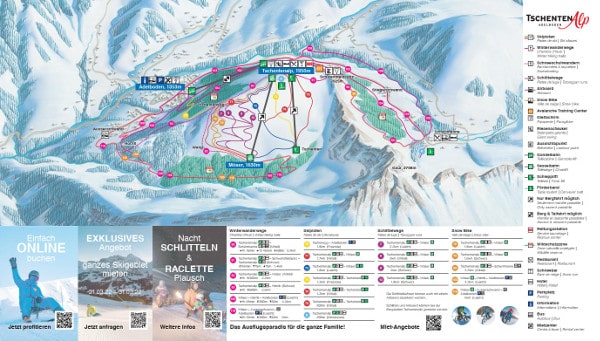Tschenten Alp Ski Resort Piste Ski Map