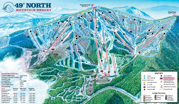 49 North Ski Resort Piste Map
