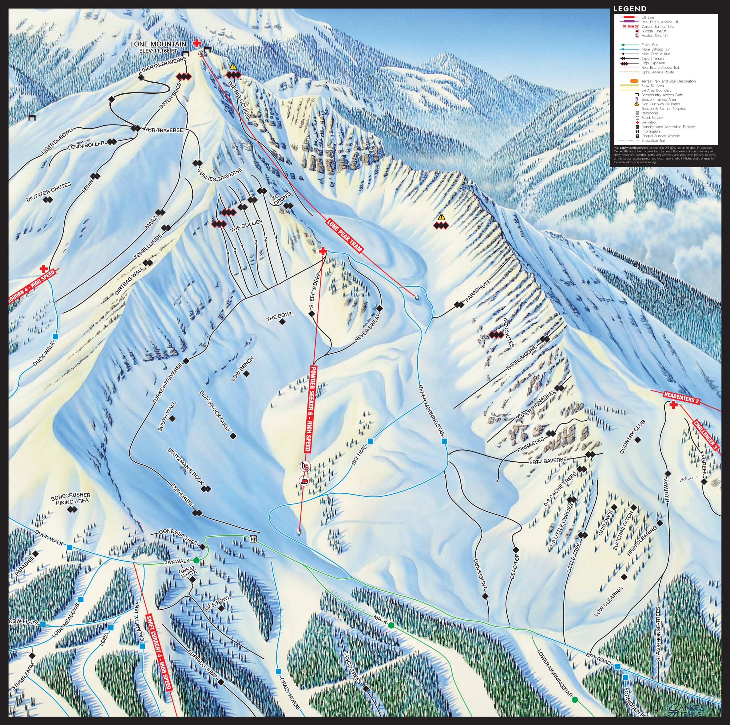 Ski Liberty Trail Map Big Sky Piste And Ski Trail Maps