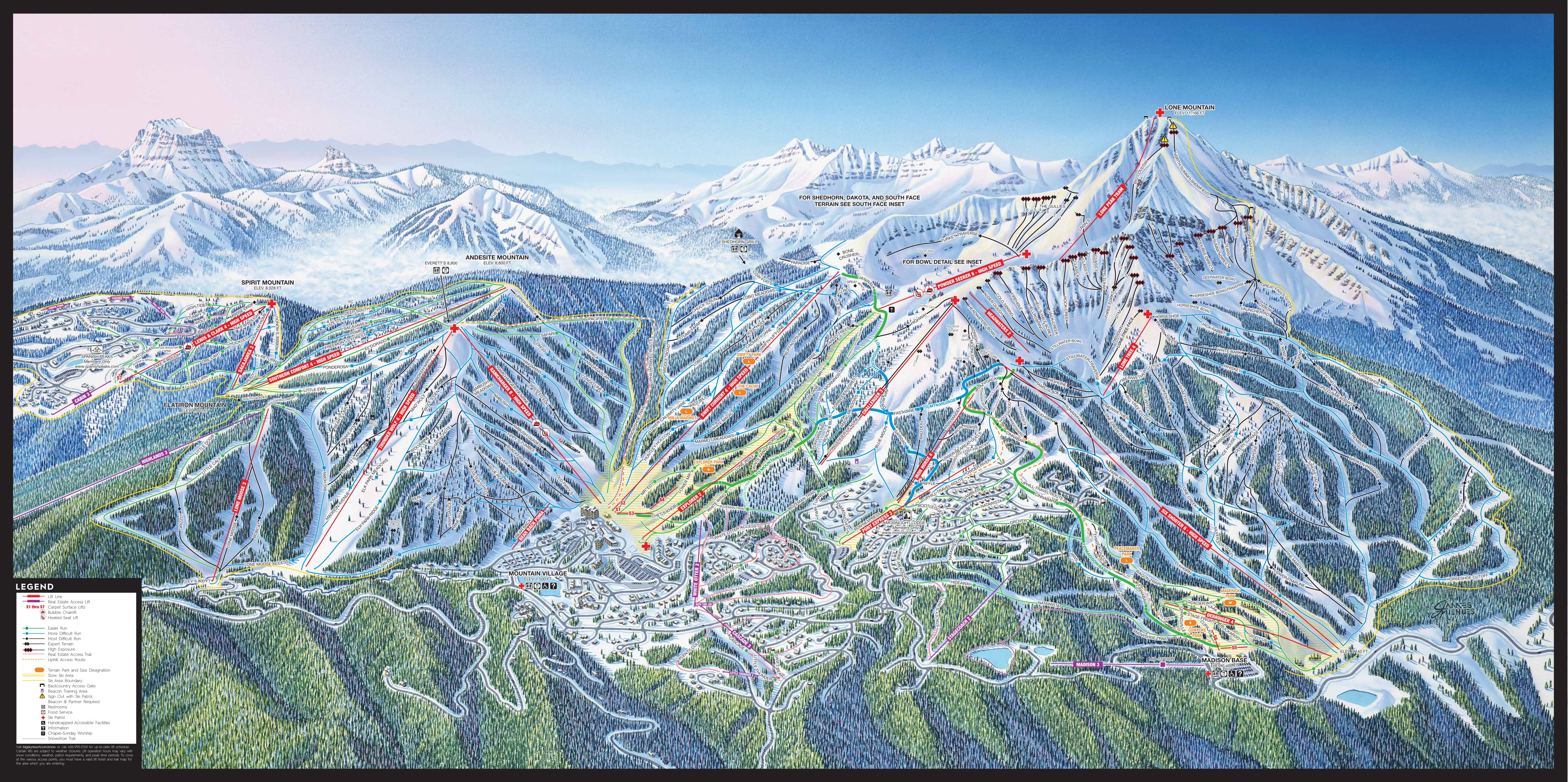 Big Sky Piste Maps