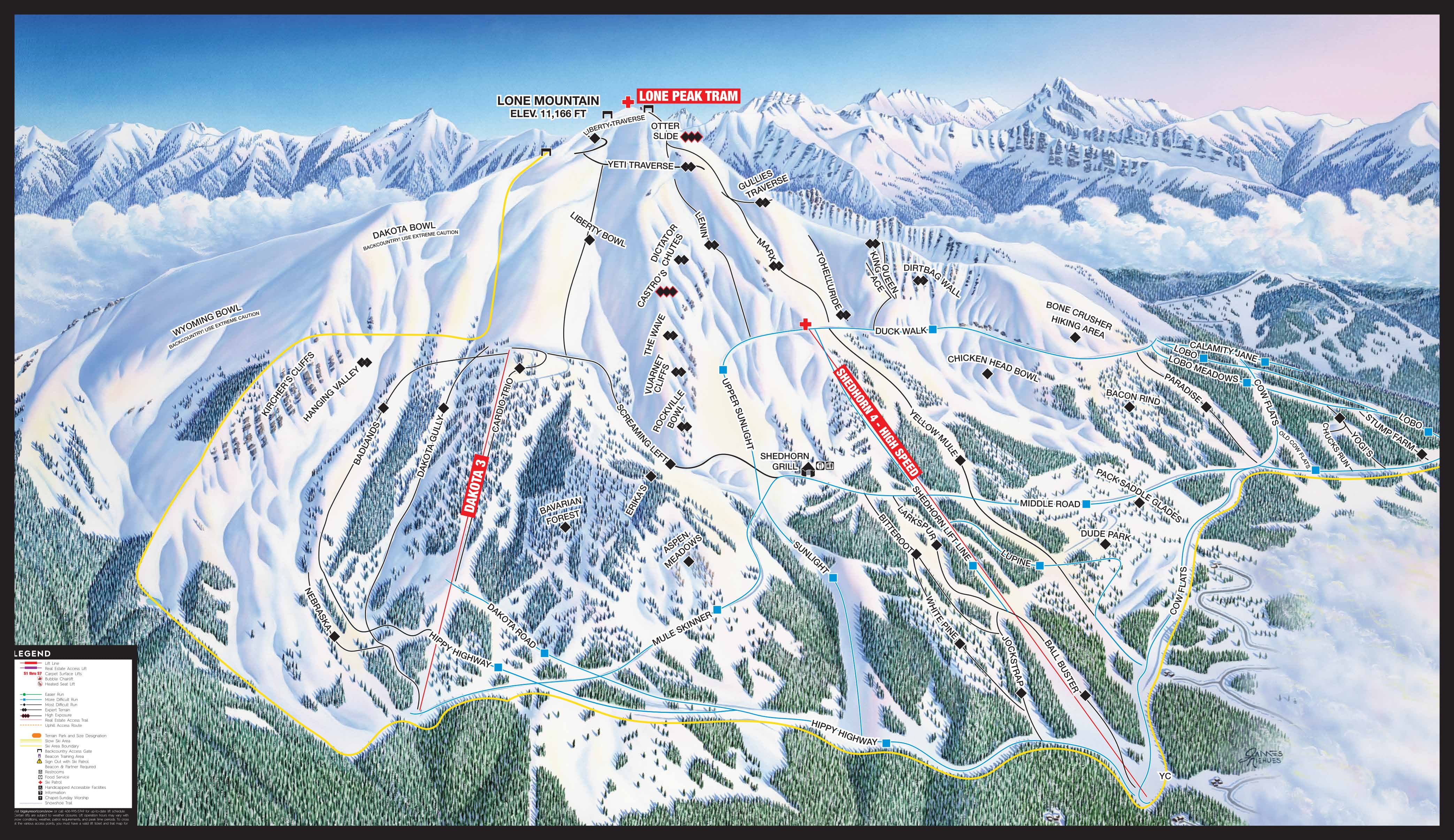 Big Sky Mountain Map Big Sky Piste And Ski Trail Maps
