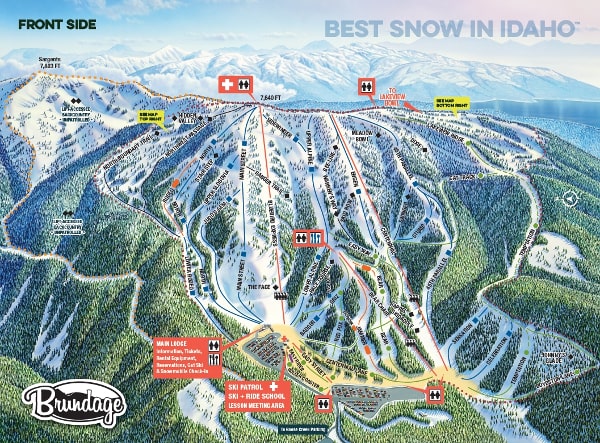 Brundage Mountain Frontside Ski Resort Piste Map